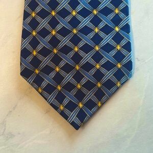 Burberry Blue & Gold Silk Tie